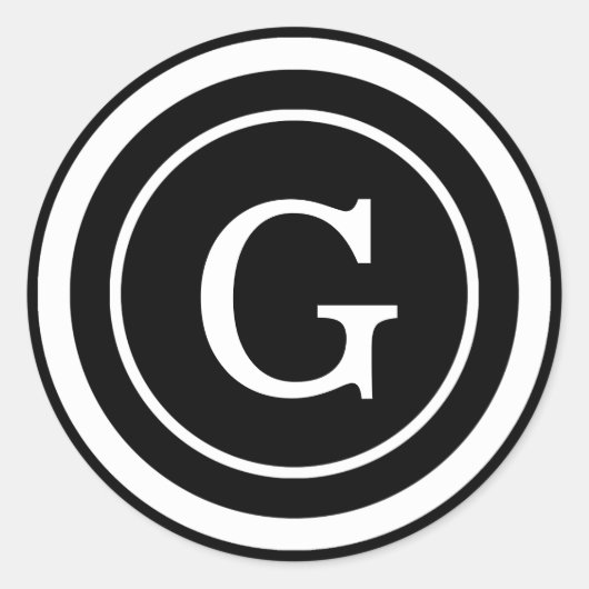 Aangepaste kleur Gewoon Chic Monogram Sticker Labe (Voorkant)