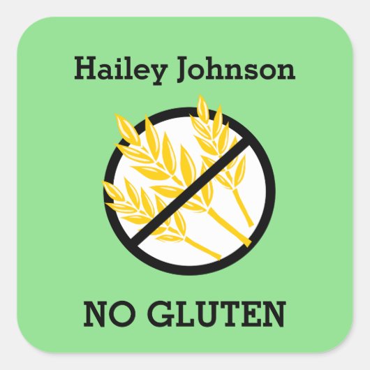 Aangepaste kleur Glutentarwe Celiac Gepersonalisee Vierkante Sticker (Voorkant)