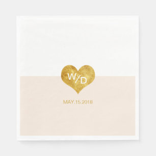 Aangepaste Kleur Goud Hart Minimalistische Trouwse Servetten