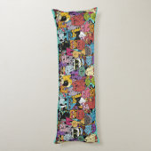 Aangepaste kleur Grappige Katten Illustratie Lichaamskussen (Achterkant (Verticaal))