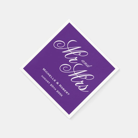 Aangepaste kleur heer en mevrouw papieren servette servetten (Hoek)