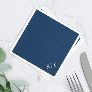 Aangepaste Kleur Hoek Bruiloft Monogram Servet