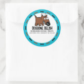 Aangepaste kleur huisdier voedsel chef hondenvoer ronde sticker (Tas)