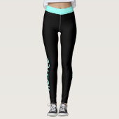 Aangepaste kleur | "Hustle"-werkplan Leggings (Voorkant)
