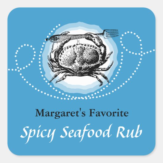 Aangepaste kleur  krab zeevruchten geschenk label  (Voorkant)