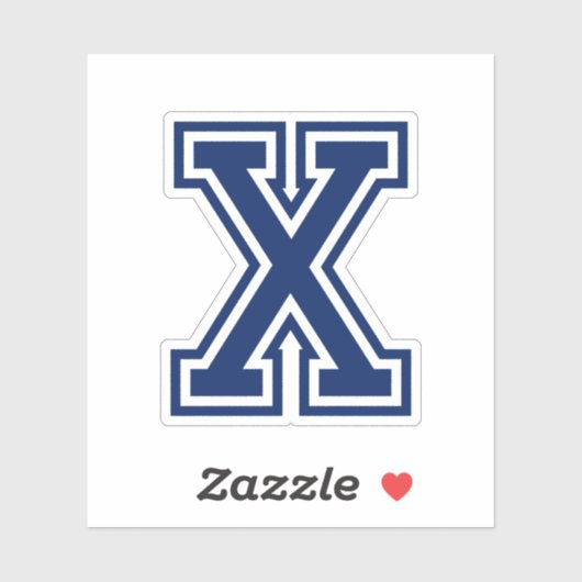 Aangepaste kleur letter X sportieve college letter Sticker (Vel)
