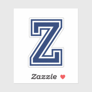 Aangepaste kleur letter Z sportieve college letter Sticker