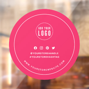 Aangepaste kleur Logo sociale media witte rand toe Raamsticker