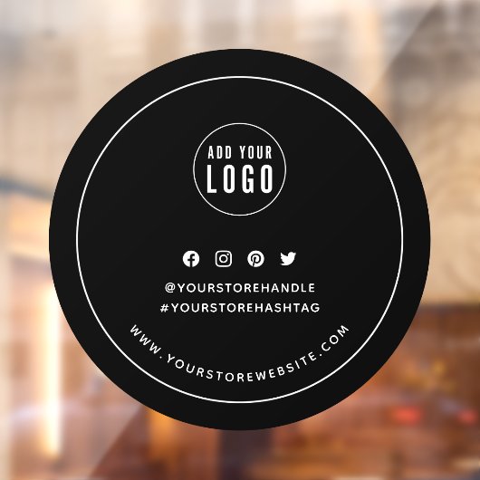 Aangepaste kleur Logo sociale media witte rand toe Raamsticker (Vel 2)