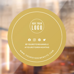 Aangepaste kleur Logo sociale media witte rand toe Raamsticker