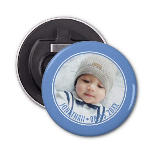 Aangepaste kleur met aangepaste foto's en tekst button flesopener (Voorkant)