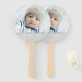 Aangepaste kleur met aangepaste foto's en tekst handwaaier (Voorkant en achterkant)