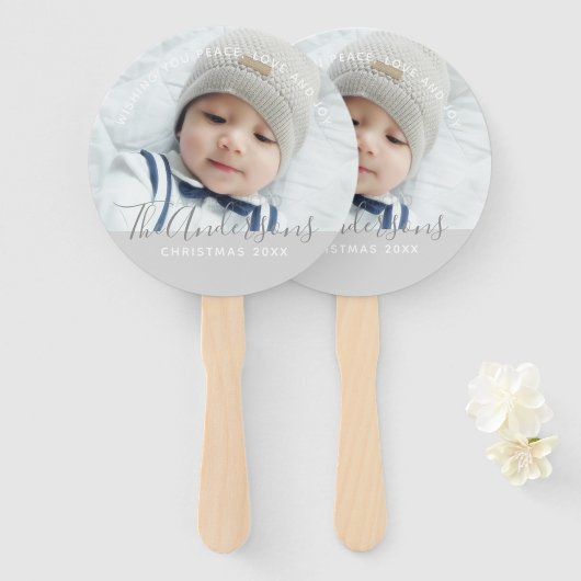 Aangepaste kleur met aangepaste foto's en tekst handwaaier (Voorkant en achterkant)