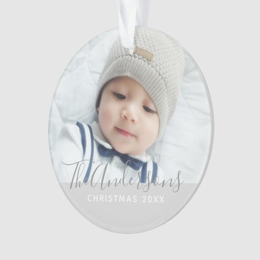 Aangepaste kleur met aangepaste foto's en tekst ornament (voorkant)