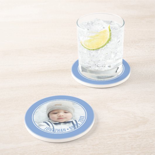 Aangepaste kleur met aangepaste foto's en tekst zandsteen onderzetter (Zijkant)