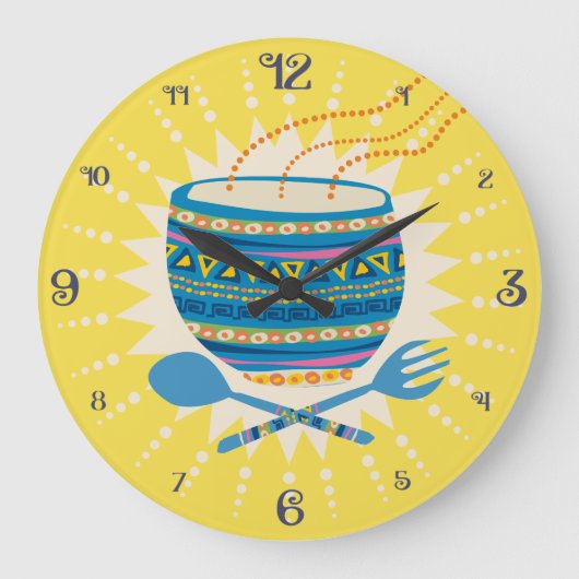 Aangepaste kleur Mexicaanse Aztec keukenklok keuke Grote Klok (Voorkant)