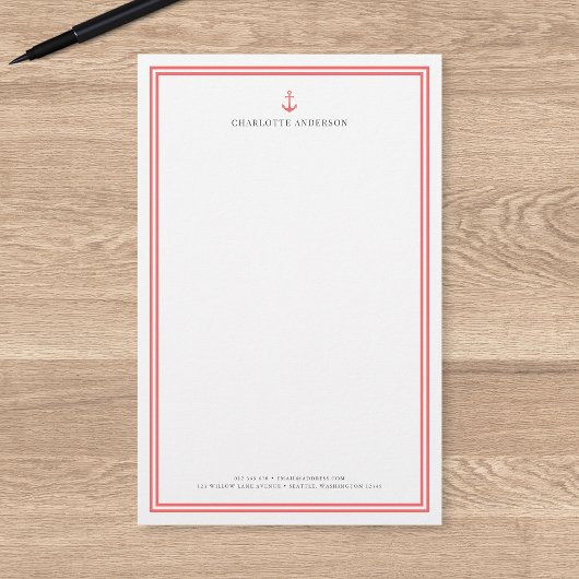 Aangepaste Kleur Moderne Klassieker Anker Geperson Briefpapier