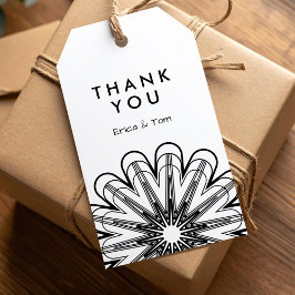 Aangepaste kleur moderne minimalistische bloemen cadeaulabel