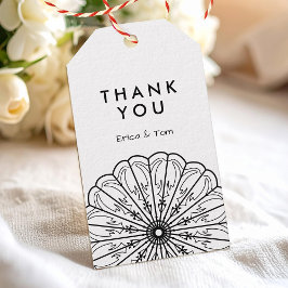 Aangepaste kleur moderne minimalistische bloemen cadeaulabel