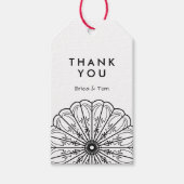 Aangepaste kleur moderne minimalistische bloemen cadeaulabel (Voorkant)