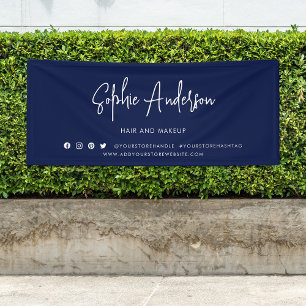 Aangepaste kleur Moderne script sociale media mark Spandoek