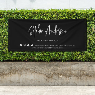 Aangepaste kleur Moderne script sociale media mark Spandoek