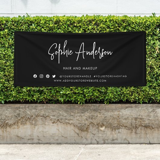 Aangepaste kleur Moderne script sociale media mark Spandoek