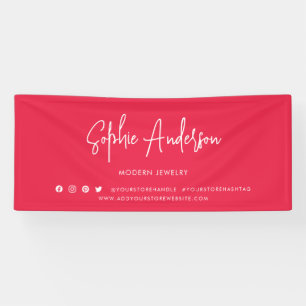 Aangepaste kleur Moderne script sociale media mark Spandoek