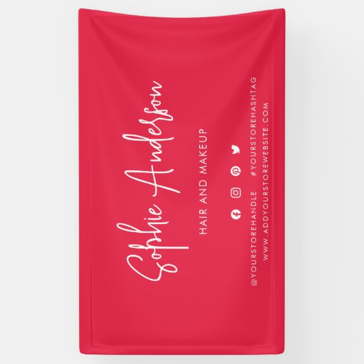 Aangepaste kleur Moderne script sociale media mark Spandoek (Verticaal)