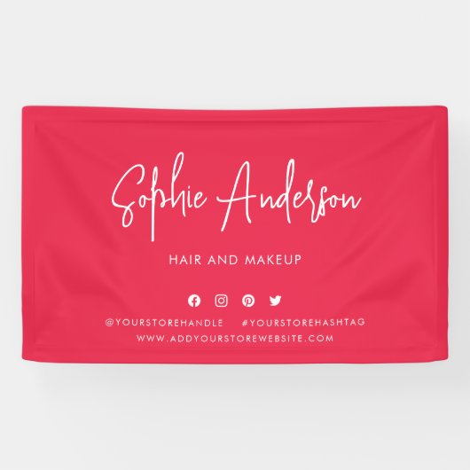 Aangepaste kleur Moderne script sociale media mark Spandoek (Horizontaal)