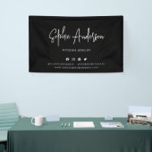 Aangepaste kleur Moderne script sociale media mark Spandoek (Beurs)
