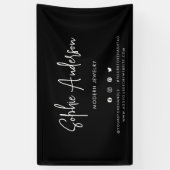 Aangepaste kleur Moderne script sociale media mark Spandoek (Verticaal)