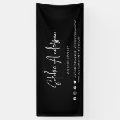 Aangepaste kleur Moderne script sociale media mark Spandoek (Verticaal)