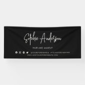 Aangepaste kleur Moderne script sociale media mark Spandoek (Horizontaal)