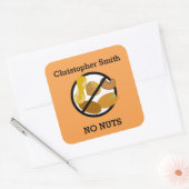 Aangepaste kleur moer allergie gepersonaliseerde K Vierkante Sticker (Envelop)