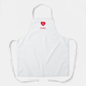 Aangepaste Kleur Monogram Hart Modern Script Schort (Voorkant)