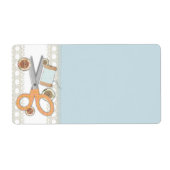 Aangepaste kleur naaien schaar knoppen draad etiket (Voorkant)