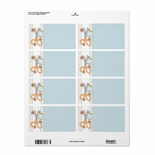 Aangepaste kleur naaien schaar knoppen draad etiket (Full Sheet)