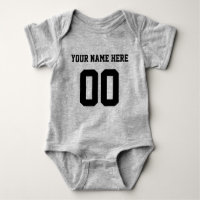 Aangepaste kleur/naam Baby Sport Jersey Bodysuit