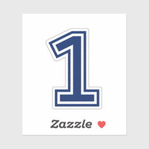 Aangepaste kleur nummer één 1 sportieve college le sticker