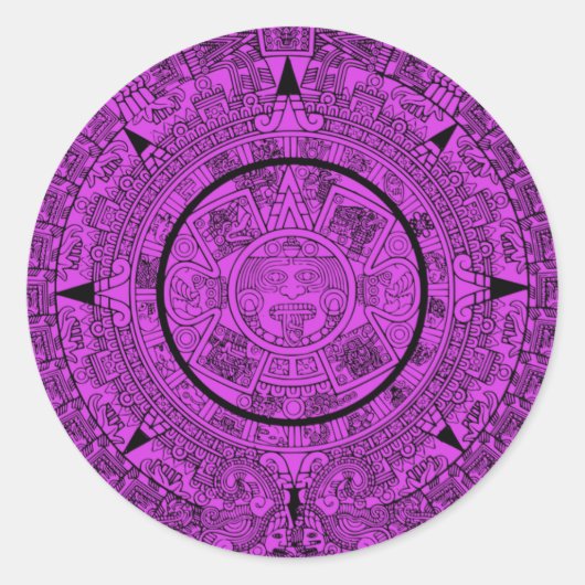 Aangepaste kleur Oude Maya kalender Mexico Sticker (Voorkant)
