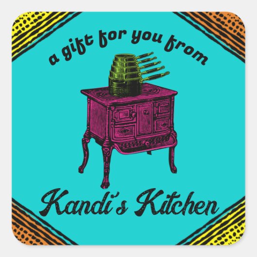 Aangepaste kleur pop kunst  kachel geschenk label  (Voorkant)