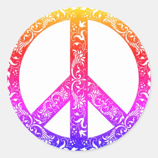 Aangepaste kleur regenboog Vredesteken Geen Oorlo Ronde Sticker (Voorkant)