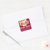 Aangepaste kleur Retro Sugar Sack snoep Baking Bak Vierkante Sticker (Envelop)