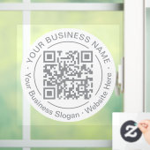 Aangepaste Kleur Rond QR Code Bedrijfsnaam Slogan Raamsticker (Huis)