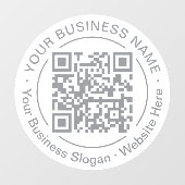 Aangepaste Kleur Rond QR Code Bedrijfsnaam Slogan Raamsticker (Vel)