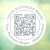 Aangepaste Kleur Rond QR Code Bedrijfsnaam Slogan Raamsticker (Vel 3)