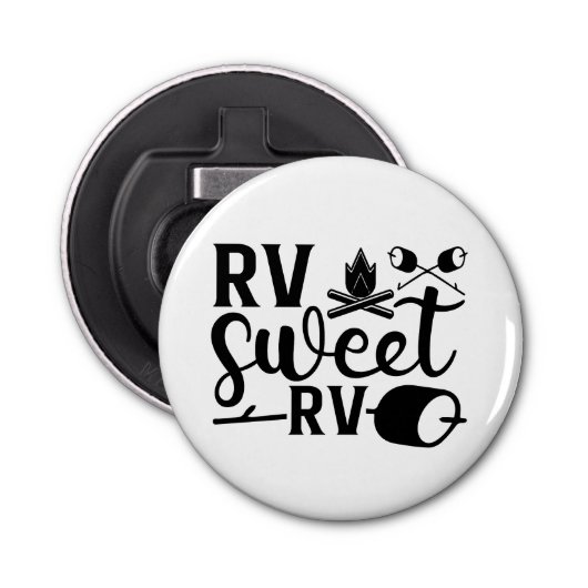 AANGEPASTE KLEUR RV Sweet RV Camping Button Flesopener (Voorkant)