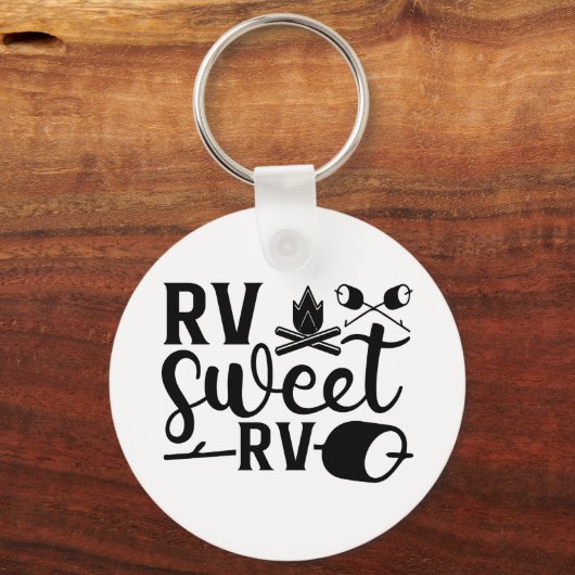 AANGEPASTE KLEUR RV Sweet RV Camping Sleutelhanger (Voorkant)
