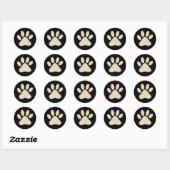 Aangepaste kleur Schattigee Pet Paw Print Ronde Sticker (Vel)
